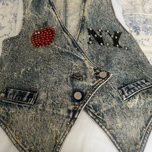 Denim Sequin Vest